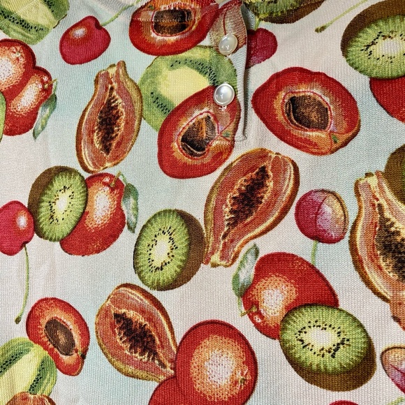 Cullen Fruit Print Sleeveless Sweater S/M - Picture 5 of 6